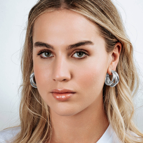 TRIPLE HOOPS MEDIUM SILVER