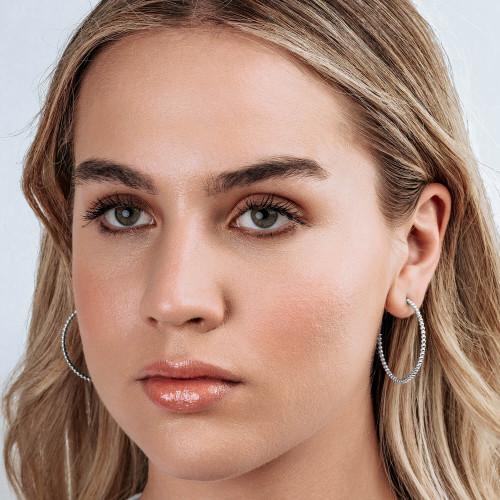CHAMPAGNE BUBBLE HOOPS SILVER